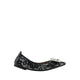Pazzion Stella Lace Diamante Buckle Foldable Flats - Grey