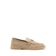 Phoenix Knot Detail Suede Loafers - Beige