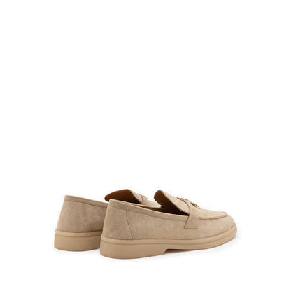Phoenix Knot Detail Suede Loafers - Beige