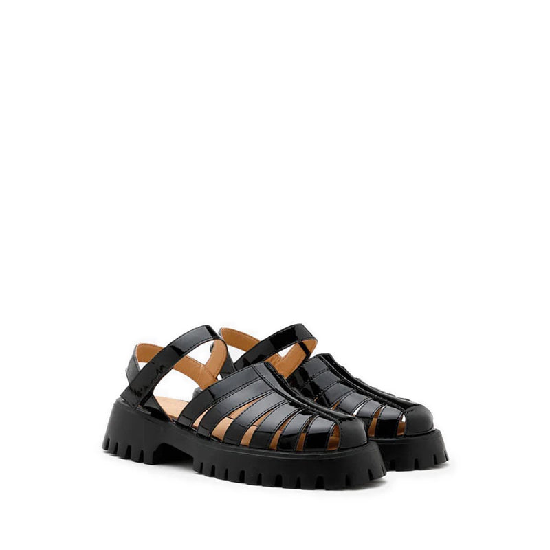 Elowen Cage Strap Sandals - Black