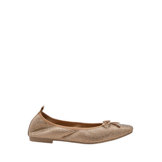 Pazzion Marcelina Crystal Embellished Bow Flats - Beige