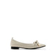 Lindsay Point-Toe Bow Flats - Beige