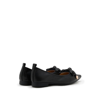 Lindsay Point-Toe Bow Flats - Black