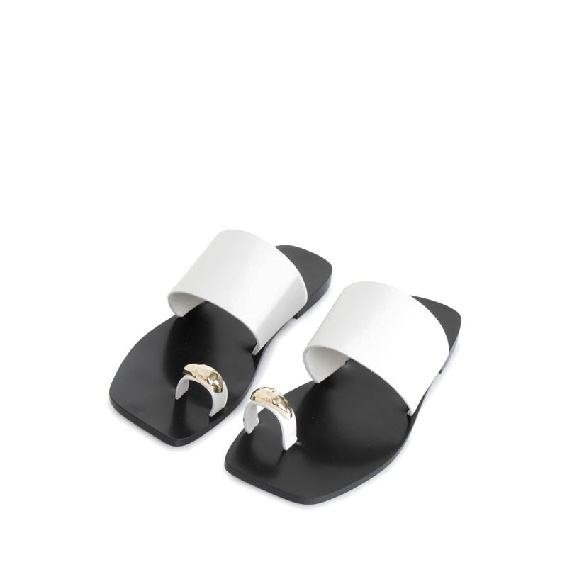 Jhane Toe-Ring Slides - White