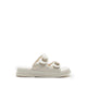 Leia Embellished Quilted Slides - Beige