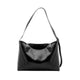 Rexine Textured Buckle Shoulder Bag - Black