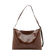 Rexine Textured Buckle Shoulder Bag - Brown