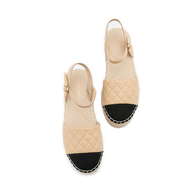 Hans Quilted Espadrille Slingbacks - Beige
