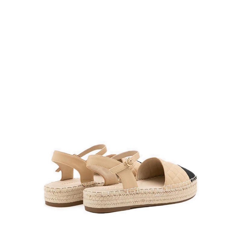 Hans Quilted Espadrille Slingbacks - Beige