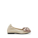 Hana Silk Bow Flats - Beige