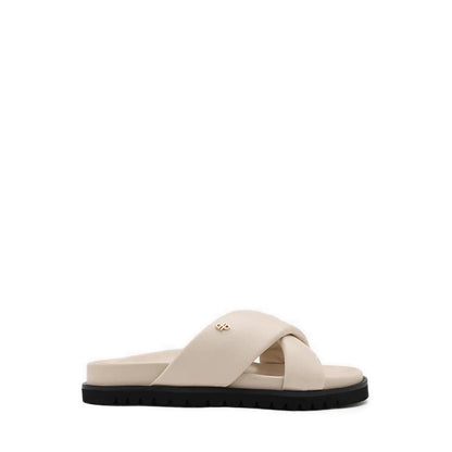 Della Slip On Slide Sandals - Beige