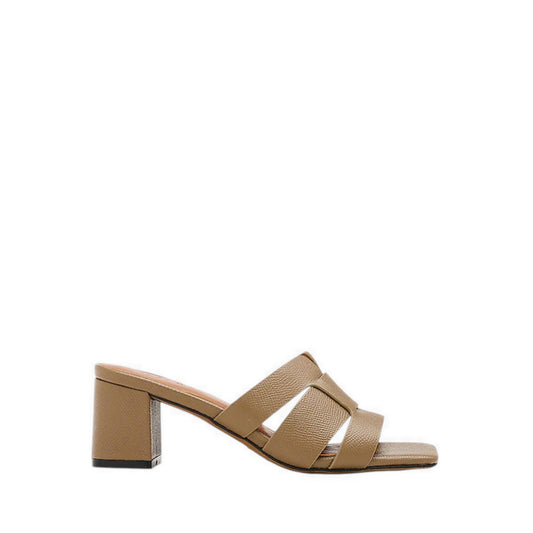 Elmira Cowhide Leather Heels - Khaki