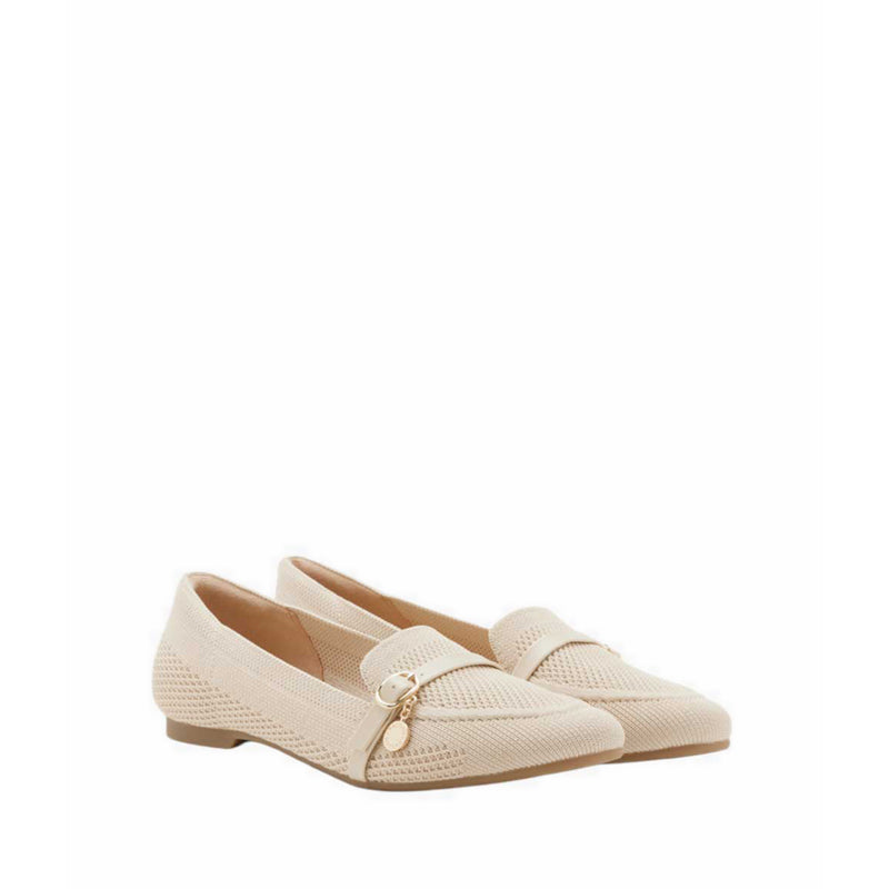 Flats With Metal Hardware - Beige