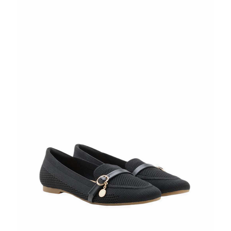 Flats With Metal Hardware - Black