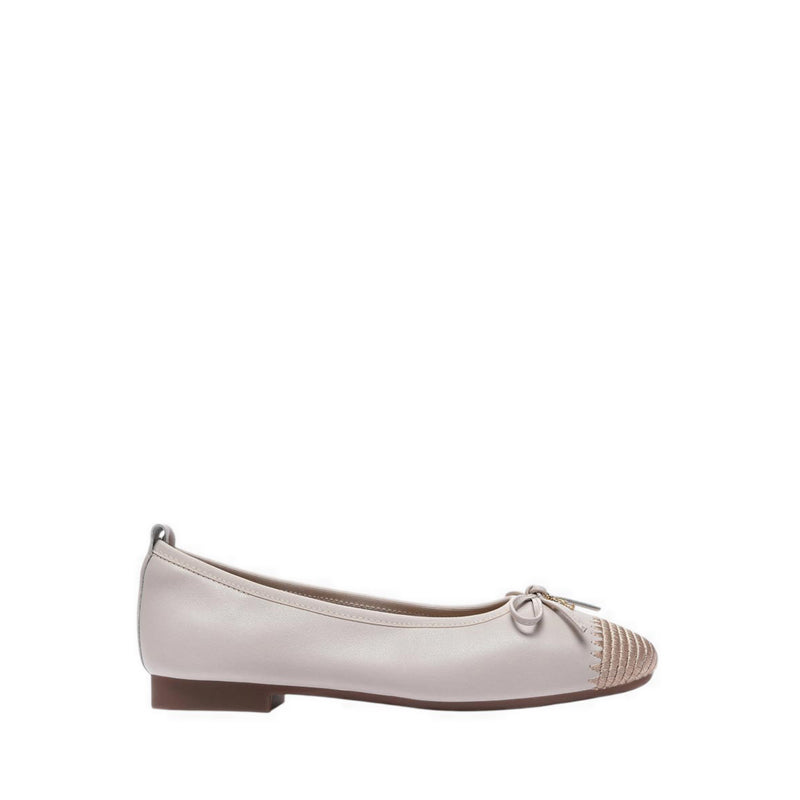 Women's Novalyn Bow Leather Flats - Beige