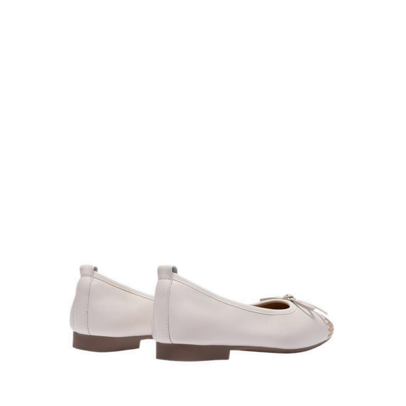 Women's Novalyn Bow Leather Flats - Beige