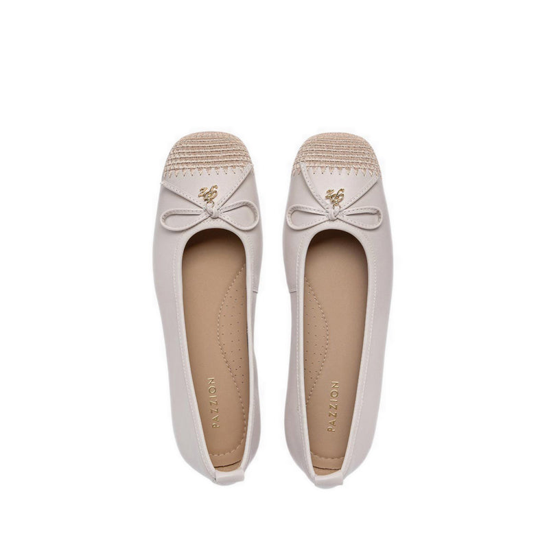 Women's Novalyn Bow Leather Flats - Beige