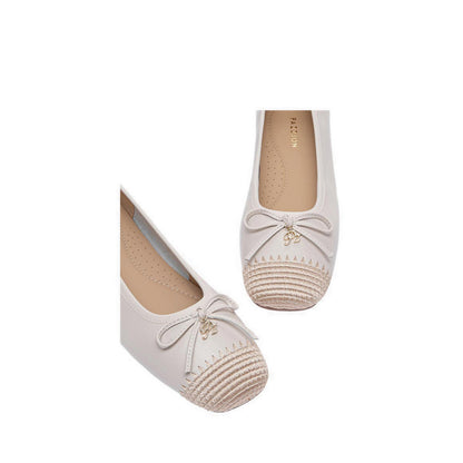 Women's Novalyn Bow Leather Flats - Beige
