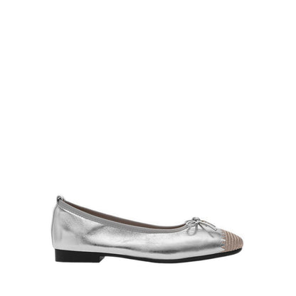 Women's Novalyn Bow Leather Flats - Silver
