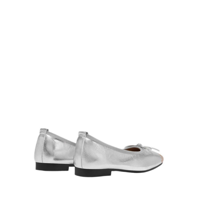 Women's Novalyn Bow Leather Flats - Silver