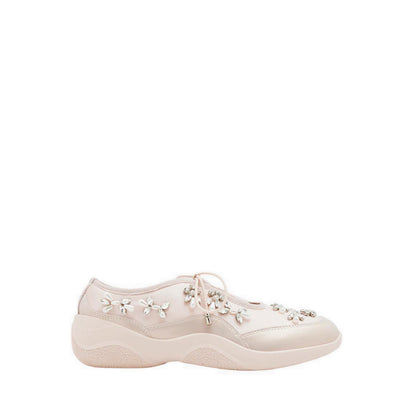 Isabeli Crystal-Embellished Lace-Up Sneakers - Pink