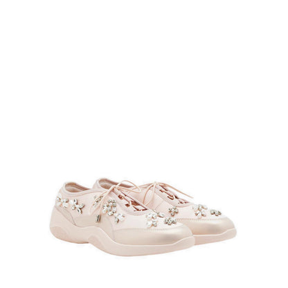 Isabeli Crystal-Embellished Lace-Up Sneakers - Pink