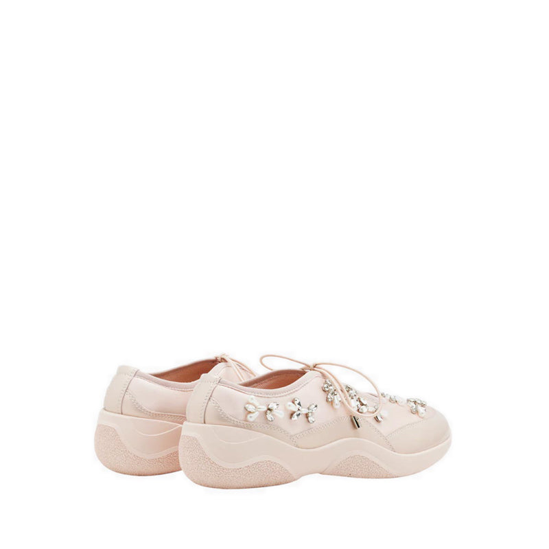 Isabeli Crystal-Embellished Lace-Up Sneakers - Pink