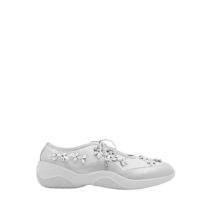 Isabeli Crystal-Embellished Lace-Up Sneakers - Silver