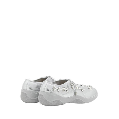 Isabeli Crystal-Embellished Lace-Up Sneakers - Silver