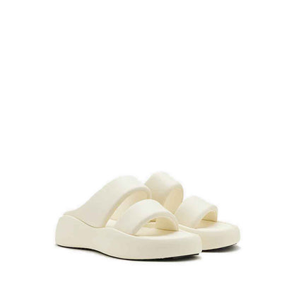 Caressa Double-Strap Slides - Beige