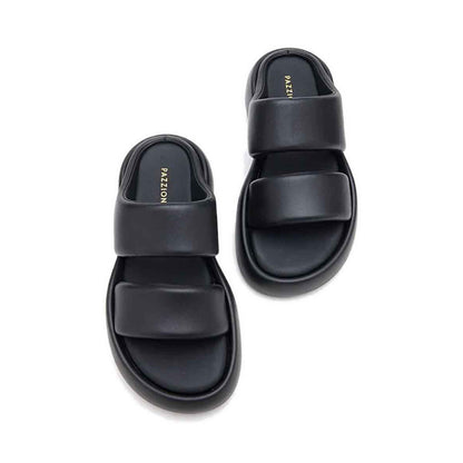 Caressa Double-Strap Slides - Black
