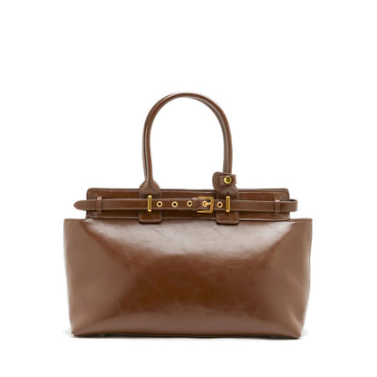 Pazzion Alesha Top Handle Belted Bag - Brown