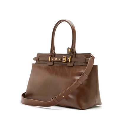 Pazzion Alesha Top Handle Belted Bag - Brown