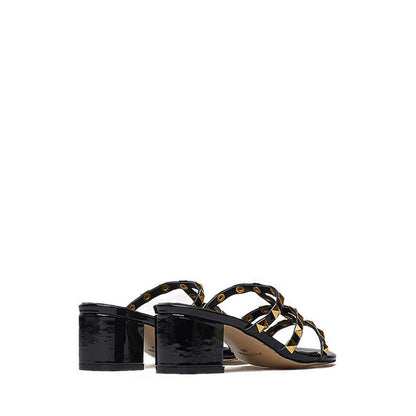 Dion Studded Slide Sandals - Black