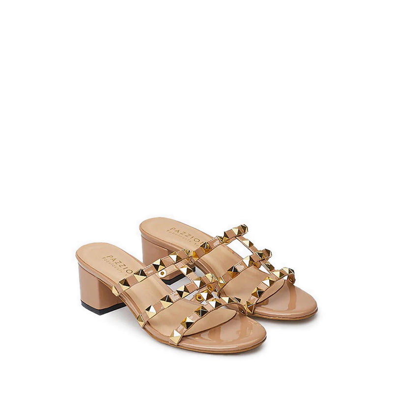 Dion Studded Slide Sandals - Beige