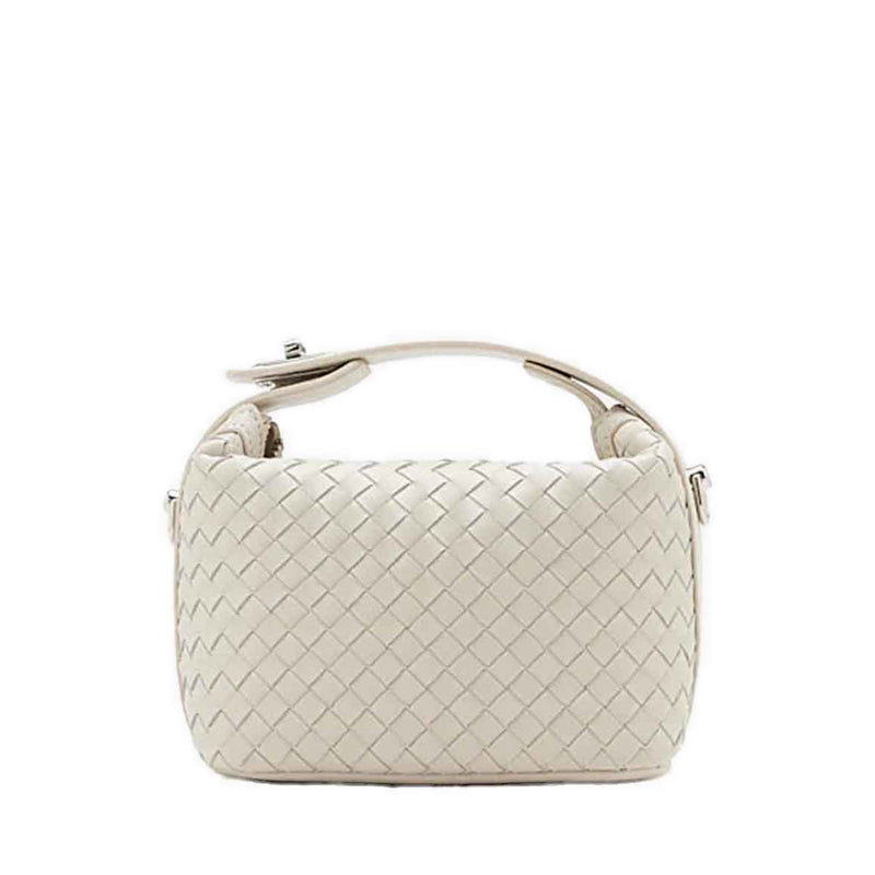 Xylene Woven Twist Lock Handle Bag - Beige