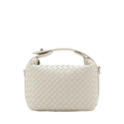 Xylene Woven Twist Lock Handle Bag - Beige