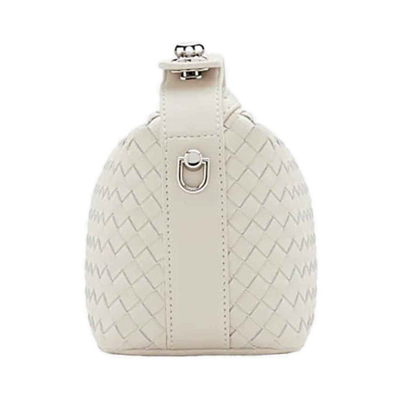 Xylene Woven Twist Lock Handle Bag - Beige