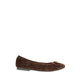 Daria Accented Suede Bow Flats - Brown