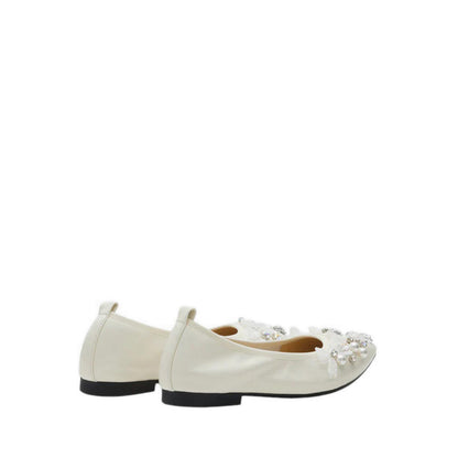 Pazzion Alasdair Embellished Pointed Toe Flats - Beige