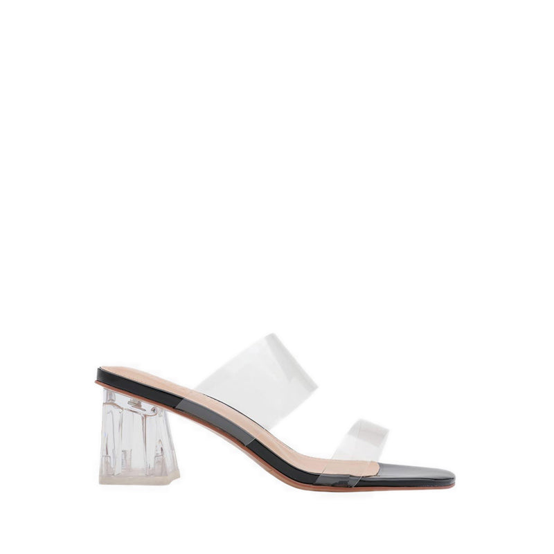 Pazzion Women's Alexandra Neutral Clear Strap Heels - Black