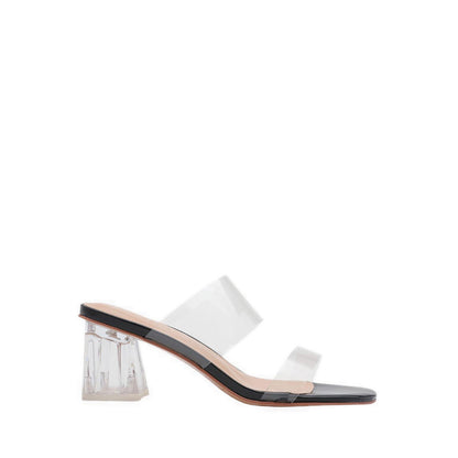 Pazzion Women's Alexandra Neutral Clear Strap Heels - Black