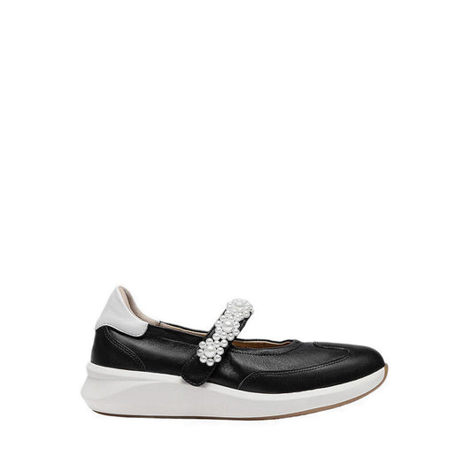 Pazzion Women's Arlise Pearl Embellished Leather Mary Janes - Black