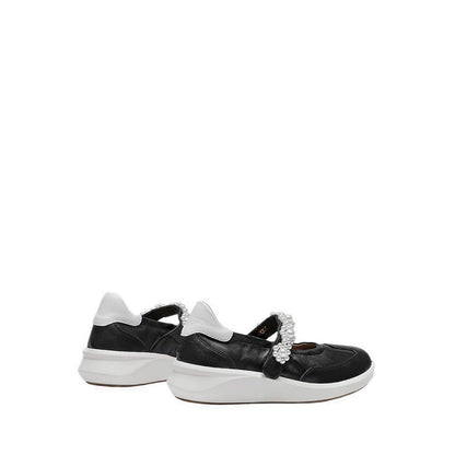 Pazzion Women's Arlise Pearl Embellished Leather Mary Janes - Black