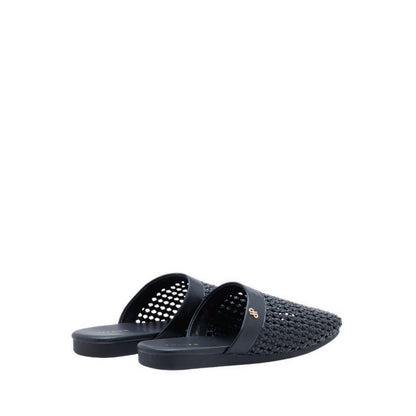 Ayanna Woven Slip-On Mules - Black