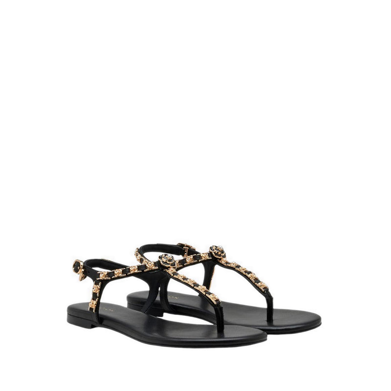 Women's Camelia Embellished T-bar Sandals - Black