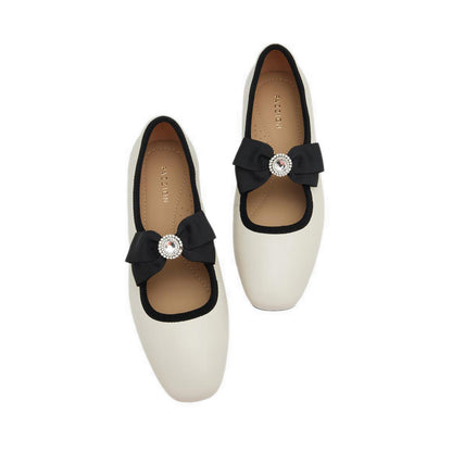 Women's Camilla Diamante Bow Flats - Beige