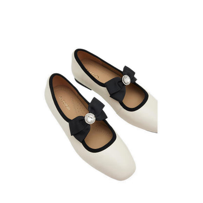Women's Camilla Diamante Bow Flats - Beige