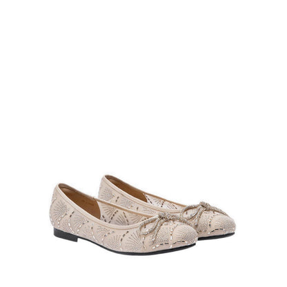 Women's Celeska Crystal Bow Flats - Natural