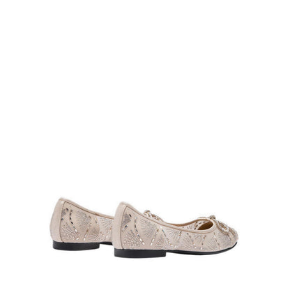 Women's Celeska Crystal Bow Flats - Natural